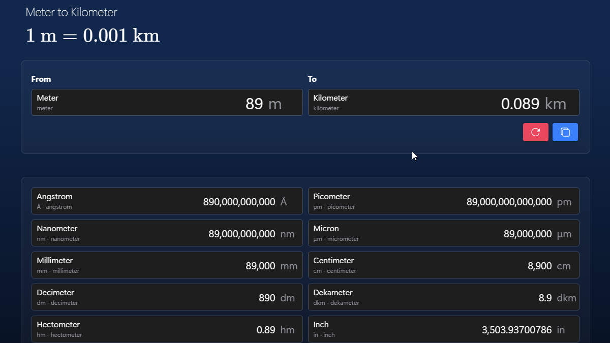 Meter to Kilometer Converter Calculator Hub