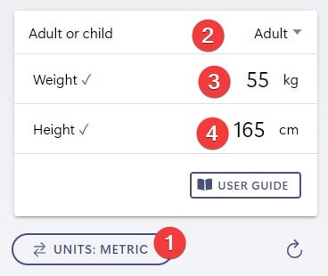 Ponderal Index - Input Fields