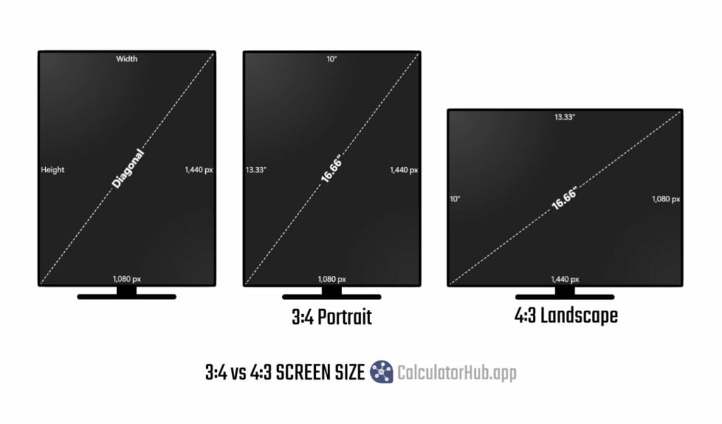3:4 vs. 4:3 screen sizing