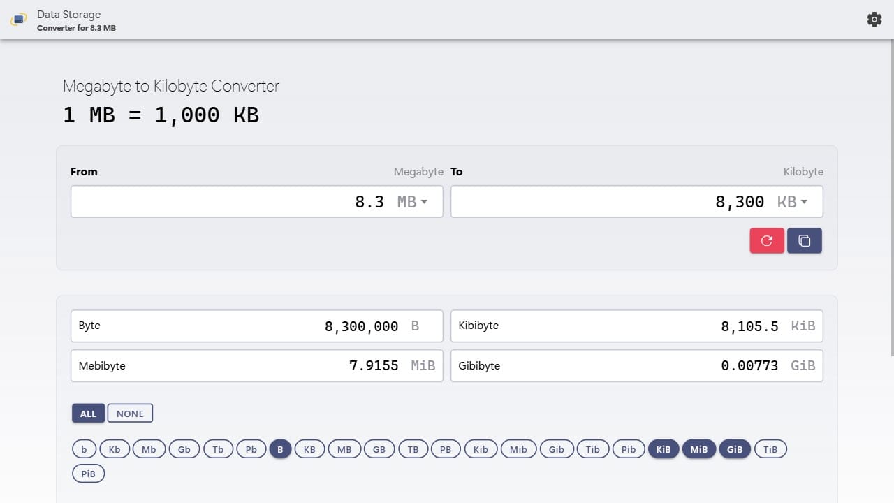 Mb to kb converter calculator hub