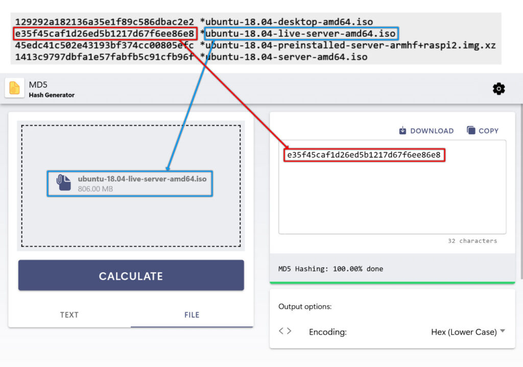 How to generate an MD5 hash for a file or document.