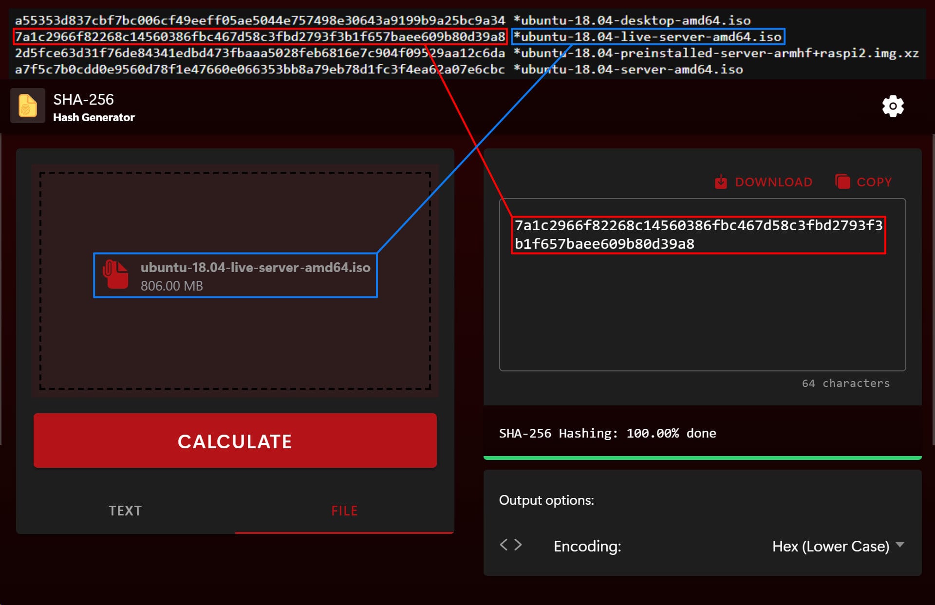 How to generate an SHA-256 hash for a file or document.