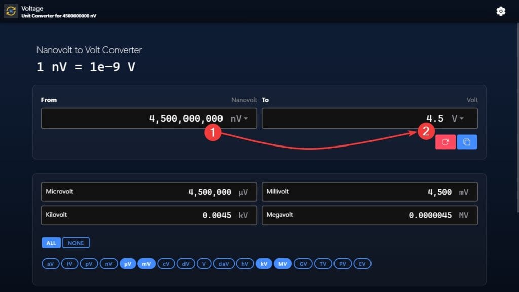 Nanovolt to Volt Converter Example