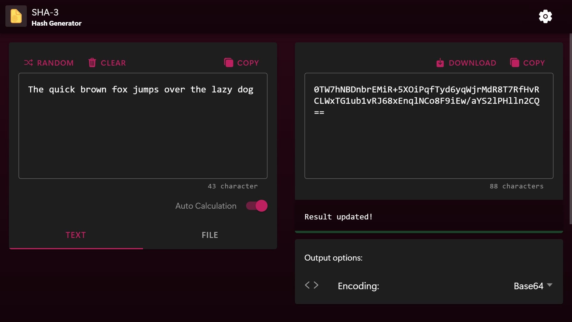 SHA-3 Hash Generator UI